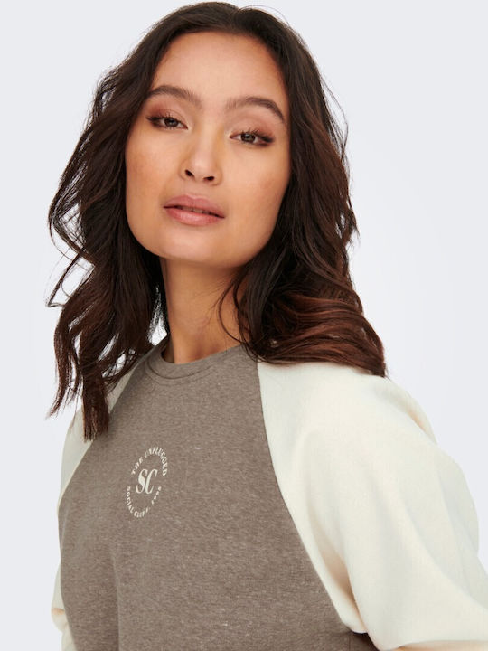 Cropped Women's Sweatshirt Brown