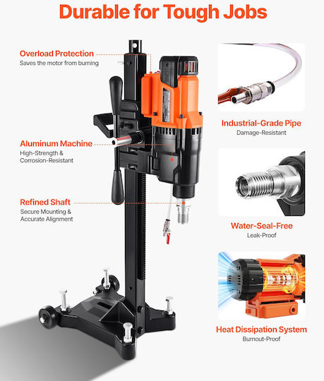 Vevor Κολωνάτο Δράπανο LSJGSZKJ10YC1YW6Y001V2 με Ισχύ 2.5kW