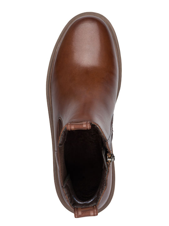 Leder Stiefeletten Damen Braun