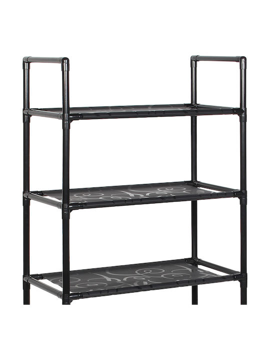 Keskor Floor Bathroom Shelf Metallic 47x25x152cm Black