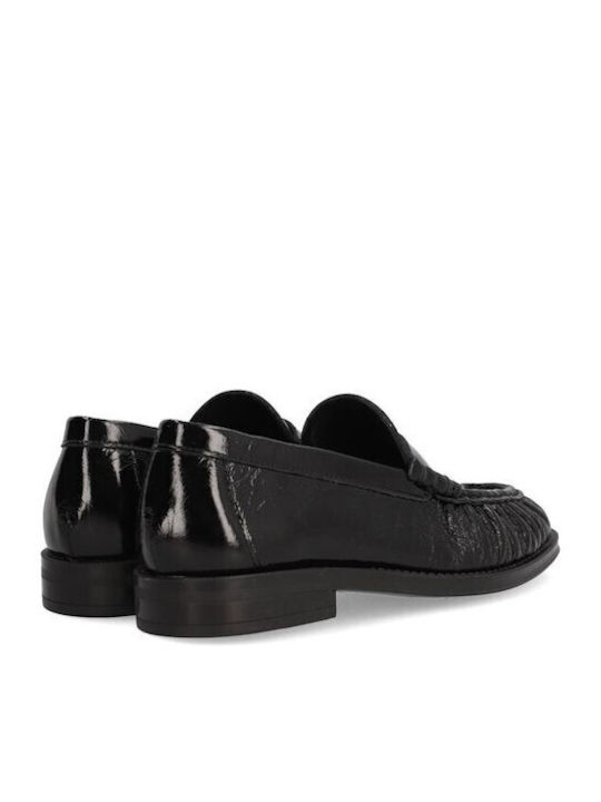 Leather Women's Loafers in Black Color