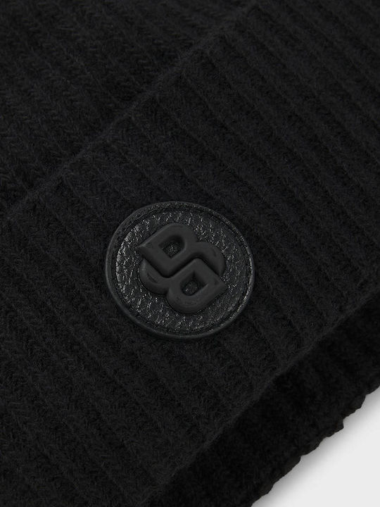 Bicon Beanie Beanie with Rib Knit in Black color
