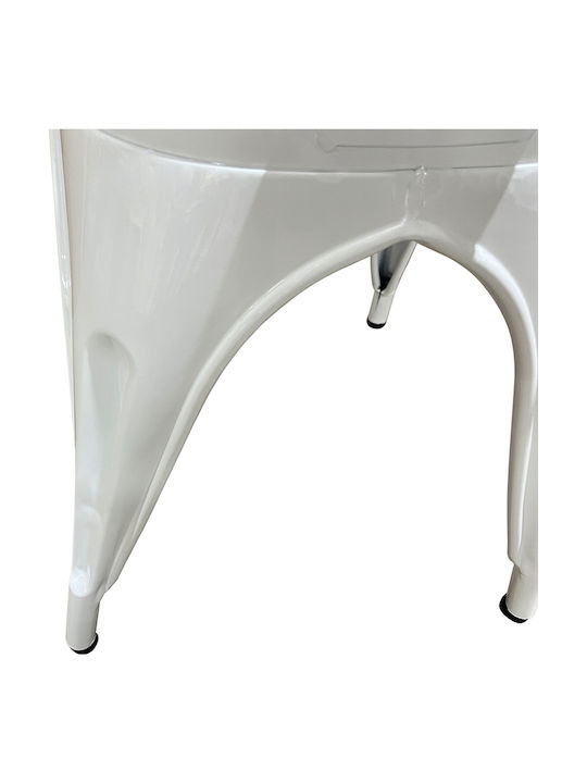 Scaun de exterior Metalic Alb 44x49x84cm