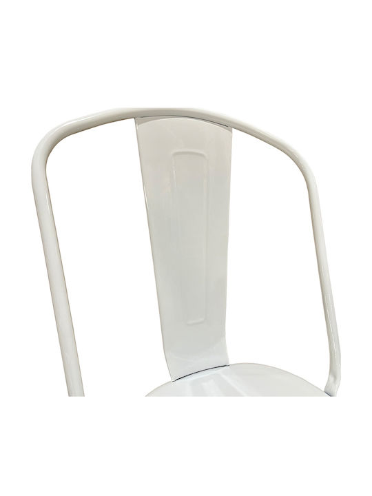 Scaun de exterior Metalic Alb 44x49x84cm
