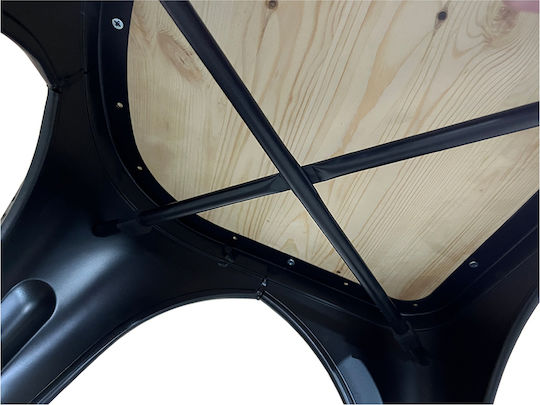 Outdoor Metal Chair Black/Brown 45x53x85cm