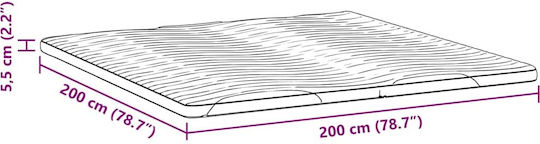 vidaXL Mattress Topper King Size Latex 200x200x5.5cm
