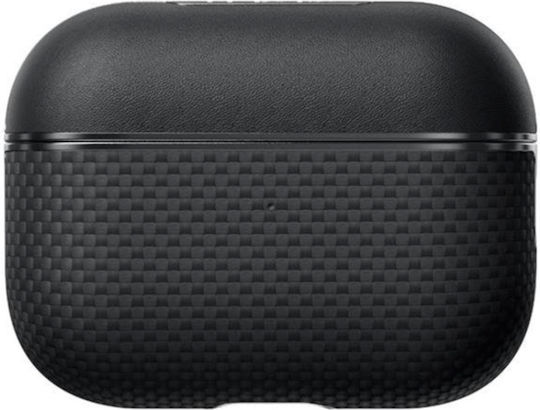 Pitaka Aramid Fiber Magnetic Case 1500d Plain Apple AirPods Pro 2 Black Gray Grained Apm2401