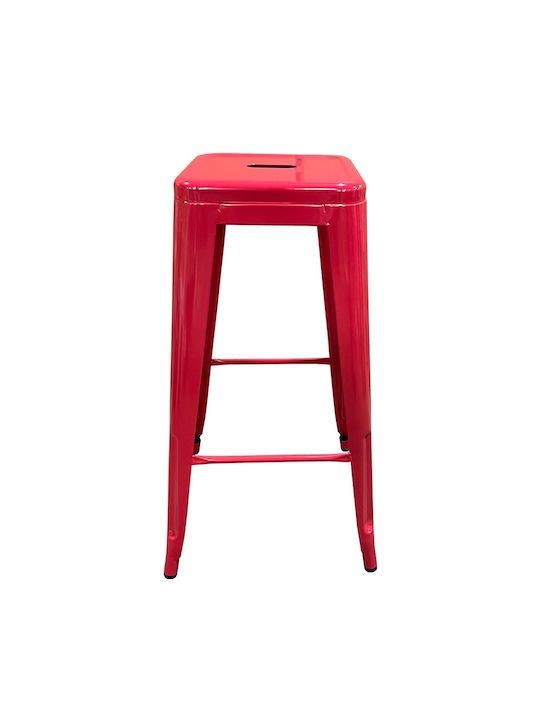 Metallischer Gartenhocker Silano Rotes 42x42x76cm Metallischer Gartenhocker Silano Rotes 42x42x76cm
