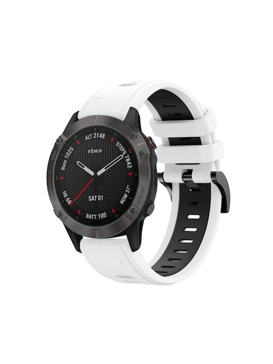 Garmin Fenix 6 Sapphire Gps 22mm Δίχρωμο Αθλητικό Λουράκι Σιλικόνης Ρολόι Λευκό+μαύρο Garmin Fenix 6 Sapphire Gps 22mm Δίχρωμο Αθλητικό Λουράκι Σιλικόνης Ρολόι Λευκό+μαύρο