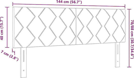 vidaXL Тапицирана Табла за Легло Черна 144x88 см