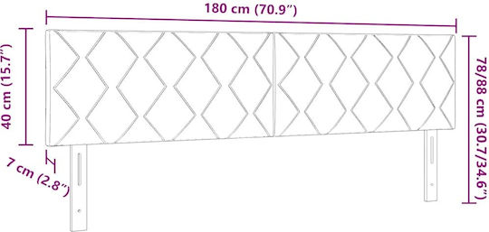 vidaXL Табла за легло Текстил Dark Gray 180см