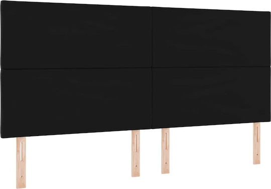 vidaXL Bett Kopfteil aus Stoff Black Velvet-Black Metal 200cm