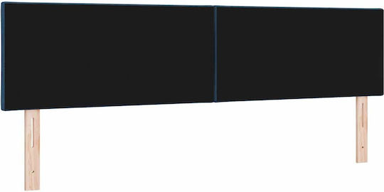 vidaXL LED Табла за Легло Текстилна Синя 180x88cm