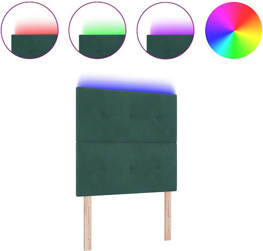 vidaXL Bed Headboard made of Fabric Dark Green 90cm