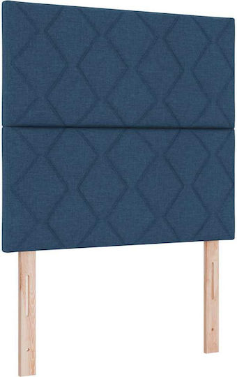 vidaXL LED-Kopfteil aus Stoff Blau 90 x 128 cm