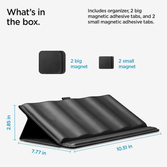 Spigen Sgp Ld401 Универсален Държач Органайзер За Дистанционни Кожен Caddy 4 Разделителя Магнитна Поставка Черен Ahp09277