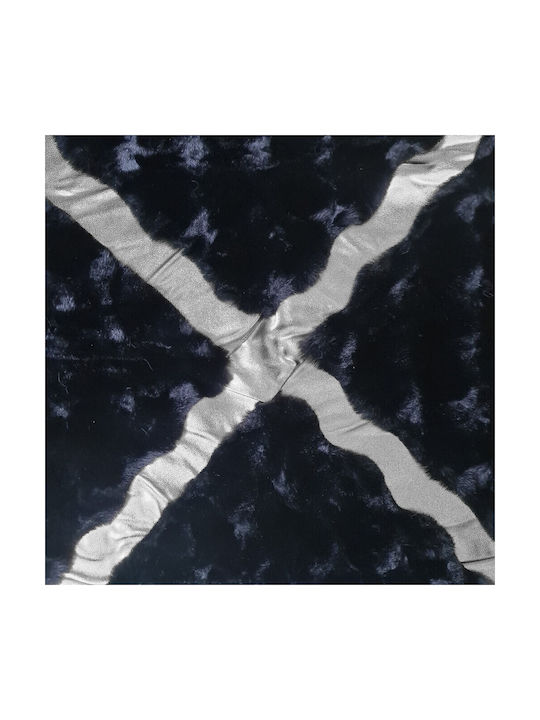 Χαλί Ορθογώνιο Γούνινο Μαύρο-ασημί 160x220cm