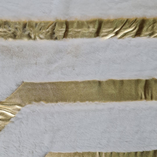 Rug Rectangular Furry White-Gold