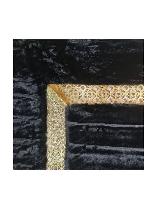 Covor Rectangular Din blană Black-Gold