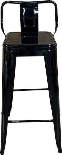 Hocker Bar mit Rückenlehne Metall Molero Black 43x43x94cm