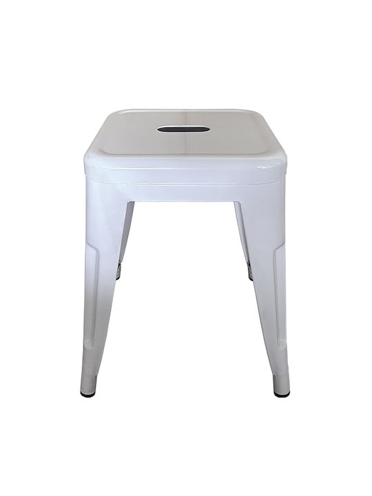 Stool For Living Room Collapsible Metallic White 38x38x45cm