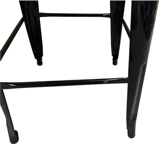 Hocker Bar mit Rückenlehne Metall Molero Black 43x43x94cm