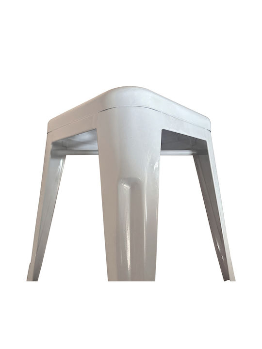 Stool For Living Room Collapsible Metallic White 38x38x45cm