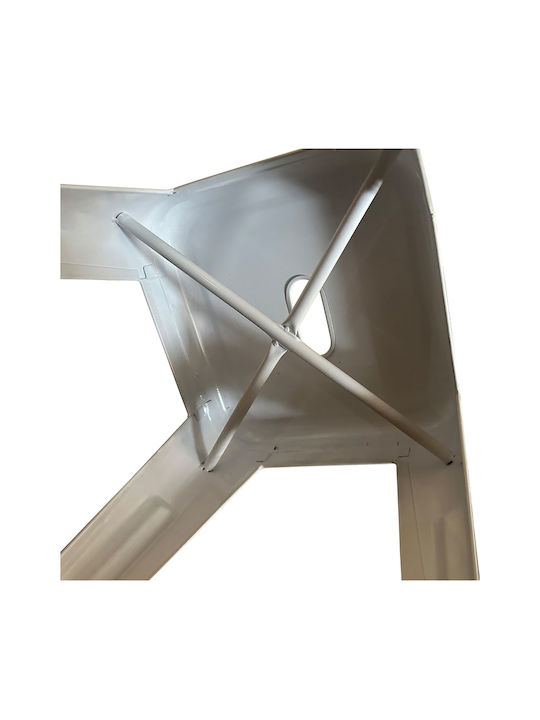 Stool For Living Room Collapsible Metallic White 38x38x45cm