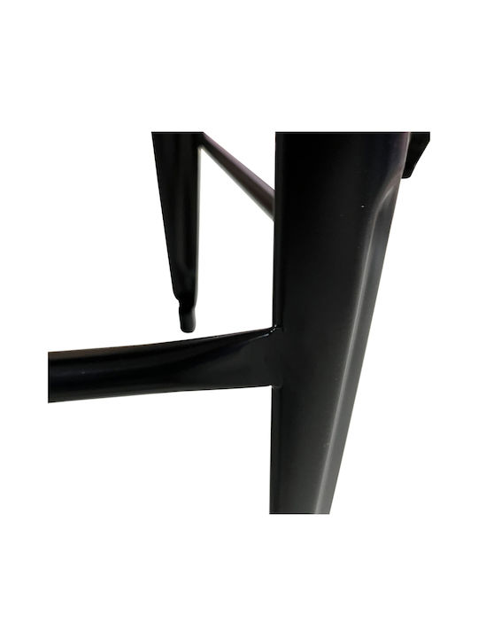 Stool Bar with Backrest Metallic Matte Black 43x43x94cm