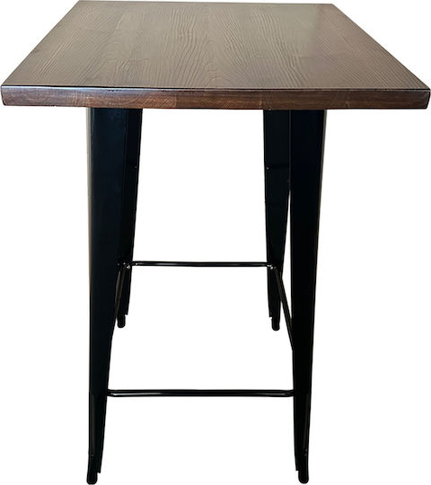 Τετράγωνο Μπαρ Πτυσσόμενο Μαύρο/καφέ 60x60x103εκ. Τετράγωνο Μπαρ Πτυσσόμενο Μαύρο/καφέ 60x60x103εκ.