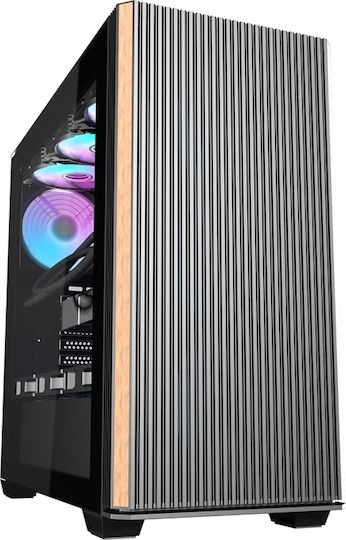 DS900WS Gaming Midi Tower Computer Case with Side Window Black