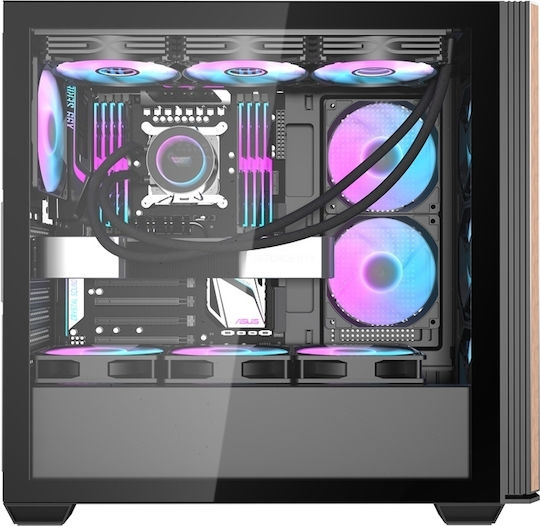 DS900WS Gaming Midi Tower Computer Case with Side Window Black