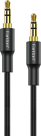 Earldom Καλώδιο Ήχου TRRS 3.5mm male - 3.5mm male Μαύρο 1m με Επίχρυσους Ακροδέκτες ET-AUX31