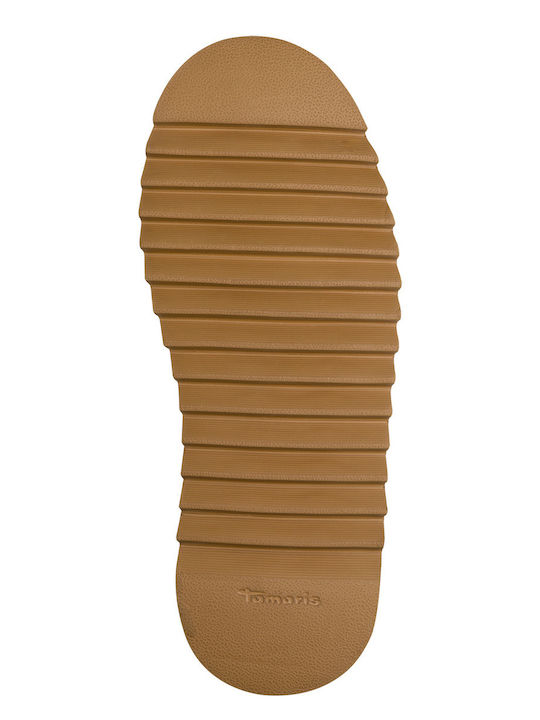 Leather Mules with Low Heel in Brown Color