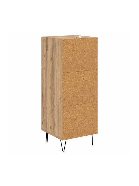 Drawers Storage Wooden with 3 Drawers L34xW34.5xH90cm