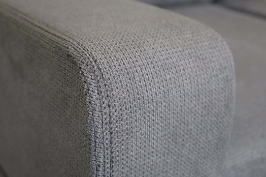 Amaretto Corner Couch Bed with Reversible Angle and Storage Space Gray Light 240x149 cm