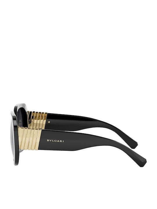 Bvlgari Damen Sonnenbrille mit Schwarz Kunststoff Gestell und Schwarz Verlaufsfarbe Linse