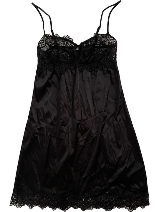 Leilieve Sommer Damen Nachthemd Black