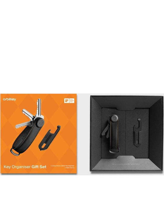 Orbitkey Gift Set Crazy Horse Key Organiser + Multitool V2 Black Gadgets