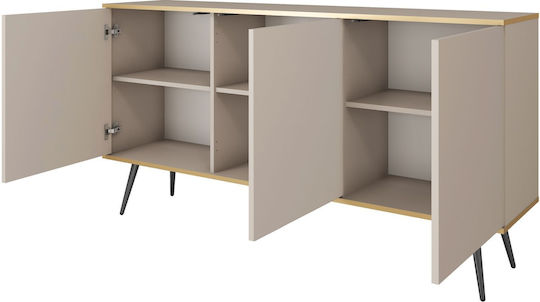 Sideboard Oro made of Metal Beige+Gold 160x85x39cm