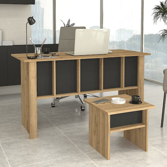 Schreibtisch Nika Holz Sepet Oak - Ανθρακί 140x60x75cm