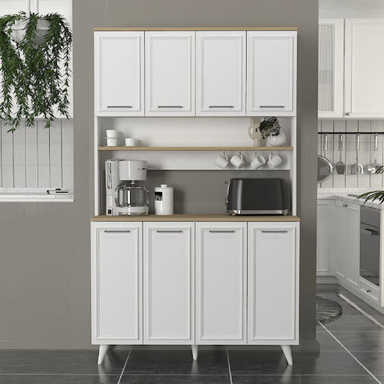 Potter 4 Λευκό, Rota Oak 120x40x196.1buc