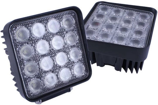 Square Waterproof Headlights Car LED 12 / 24V 48W 13.5cm 2pcs