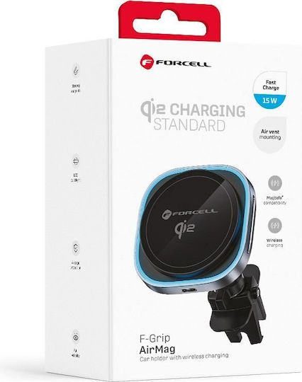 Forcell F-grip Car Mobile Mount with Magnet and Wireless Charging MagSafe Gray