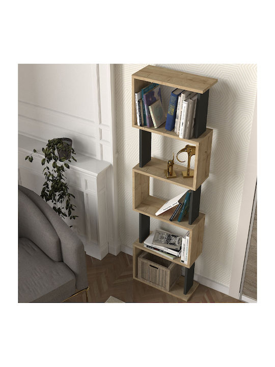 Bibliothek Alvina Sapphire Eiche - Anthrazit 45x19.6x158.8cm