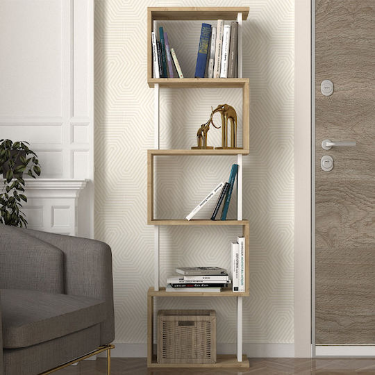 Библиотека Alvina Sapphire Oak - Бял 45x19.6x158.8см