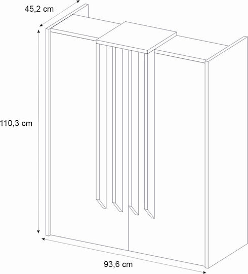 Megapap Office Reception L93.6xW45.2xH110.3cm