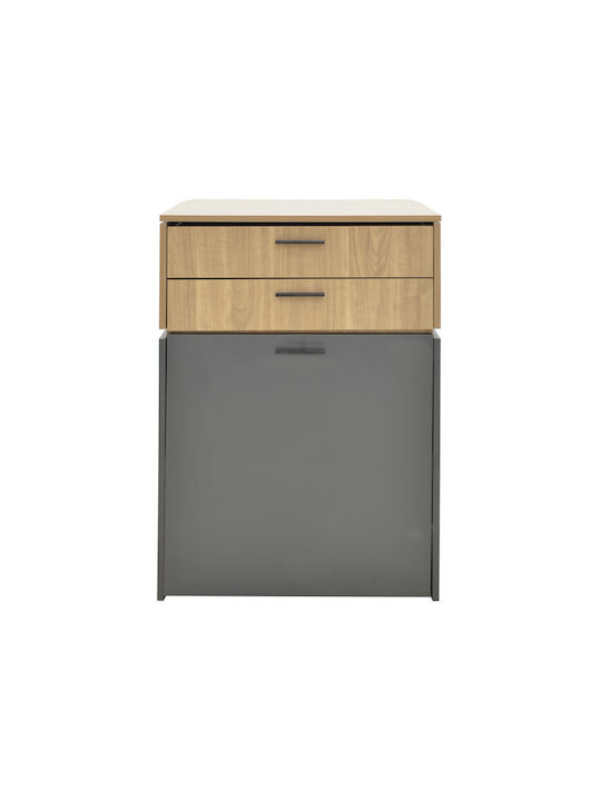 Schminktisch Sonlen Hölzern Anthracite-light Walnut mit Spiegel 60x45x122cm