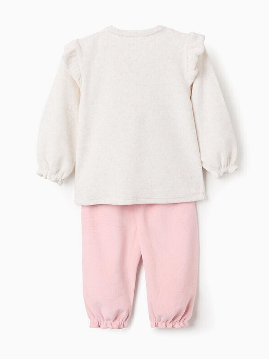 Zippy Kids' Pajamas Winter Velvet Beige / Pink Baby Pink