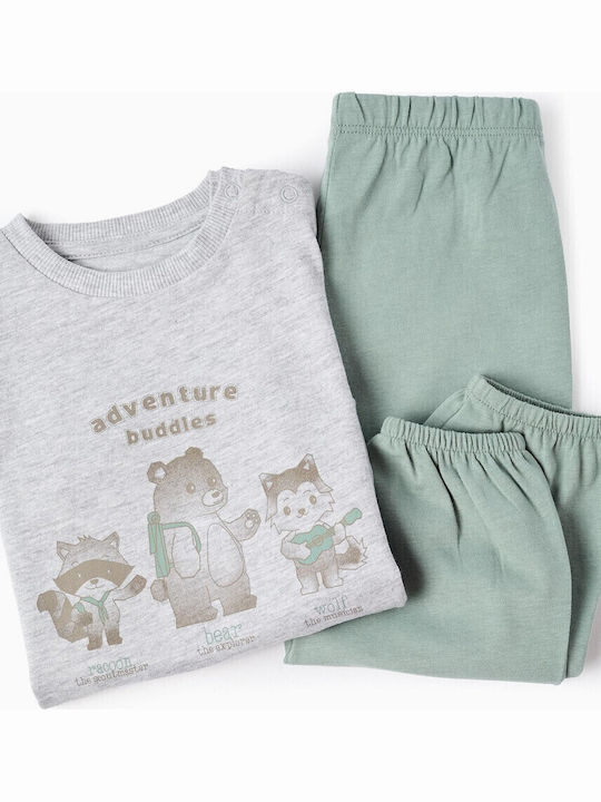 Zippy Kids' Pajamas Grey/Mint Light Grey Melange